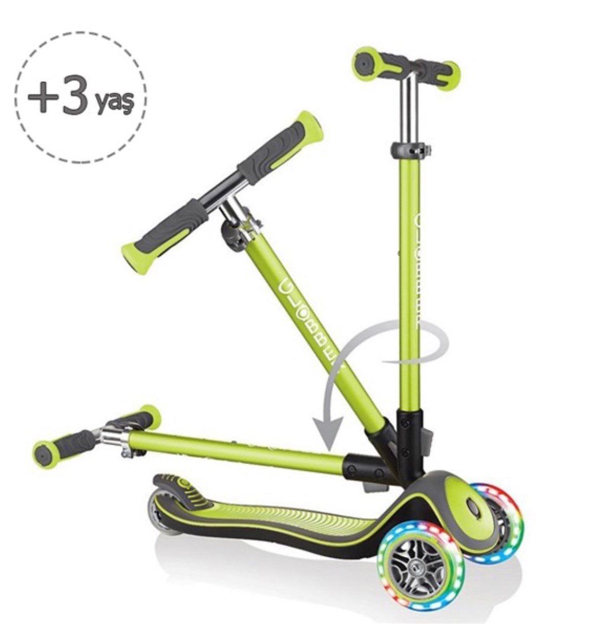 Globber Scooter /  Elit Deluxe Işıklı / Yeşil