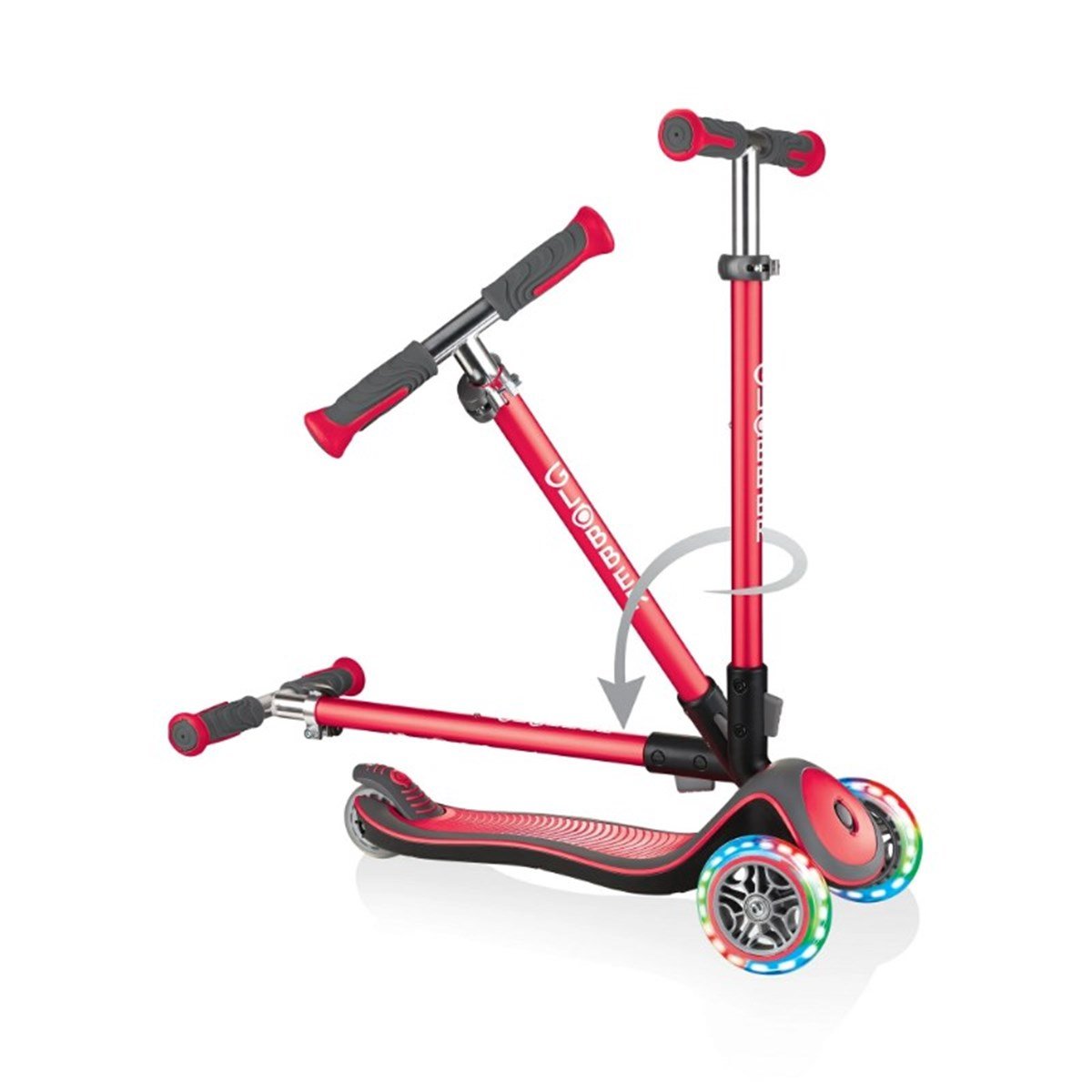 Globber Scooter/Elite Deluxe Işıklı/Kırmızı