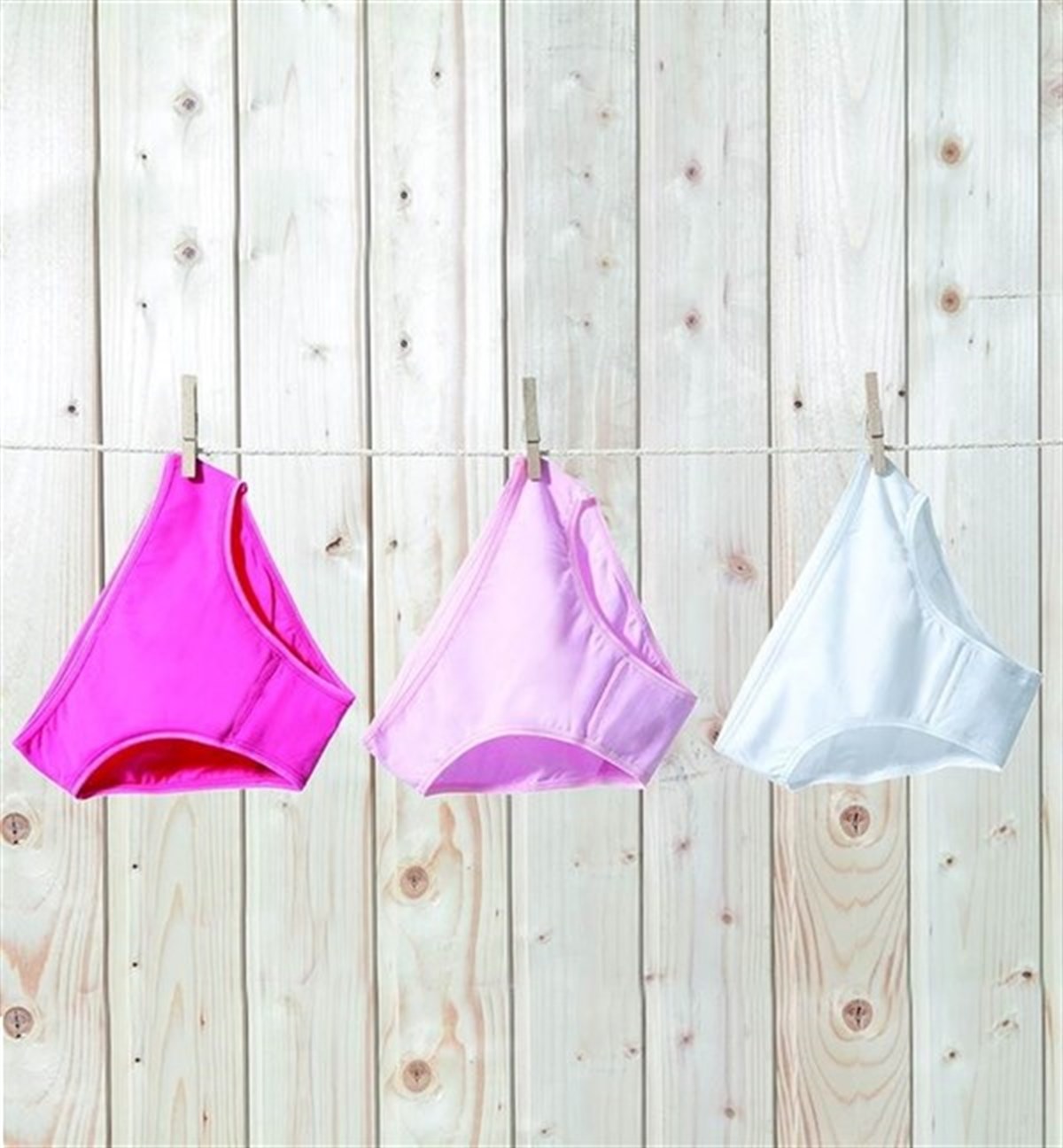 Kız Çocuk Külot 3'lü Paket Beyaz