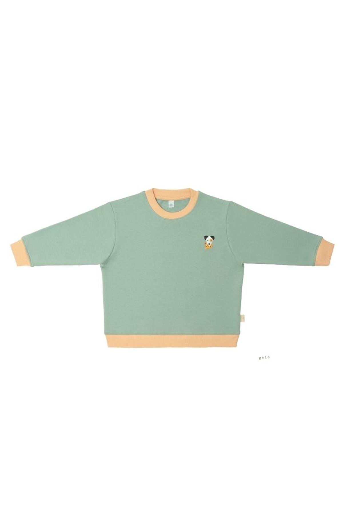 Kontrast Detaylı Sweatshirt - Mint