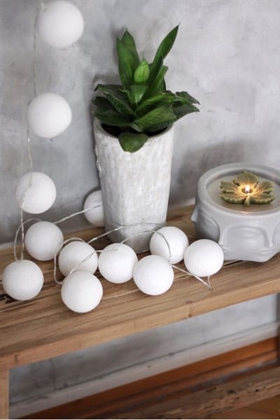 Mini Toops Pure White Işıklı Top