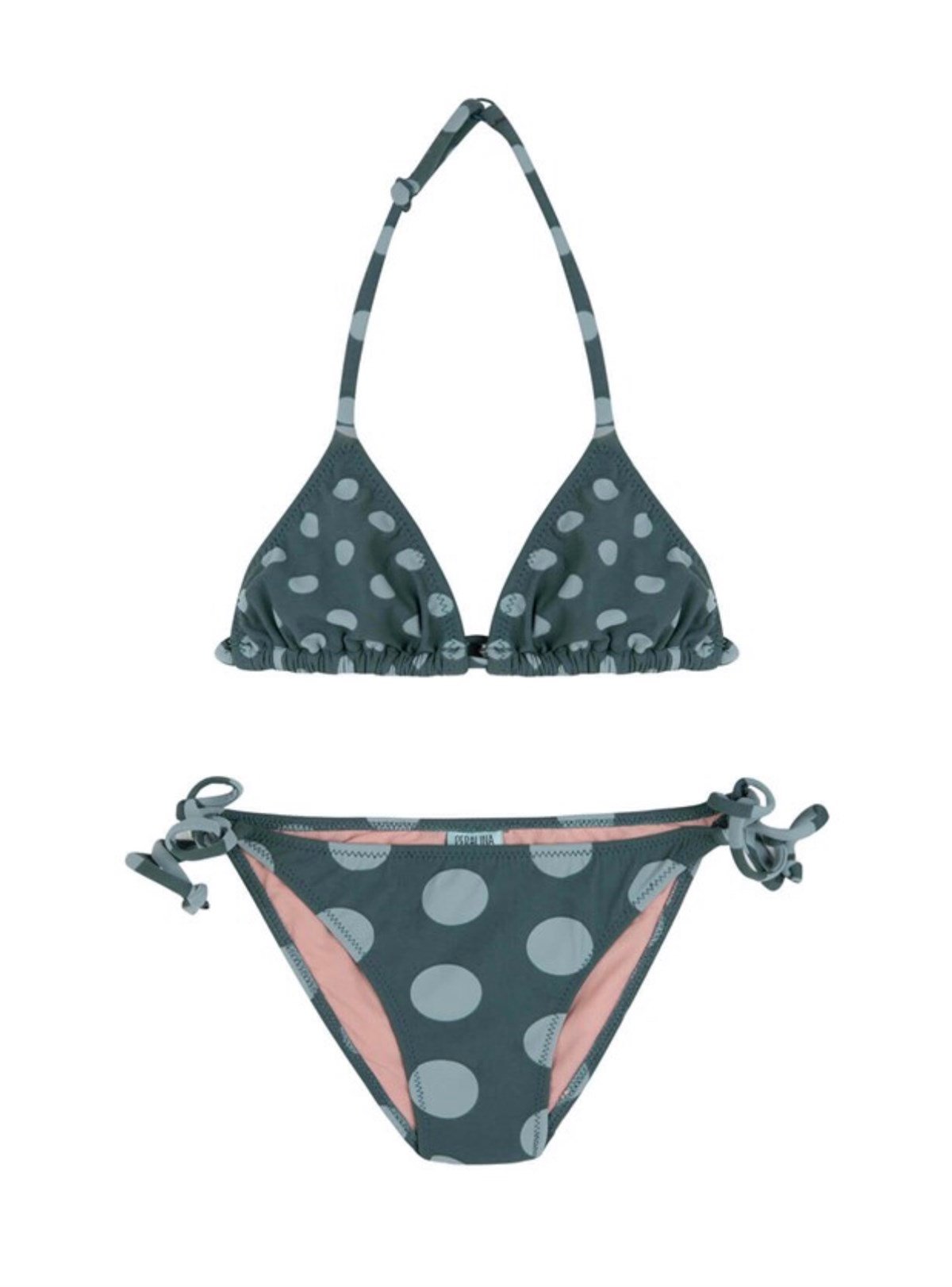 Peralina Alice / Yeşil Puantiyeli Çocuk Üçgen Bikini