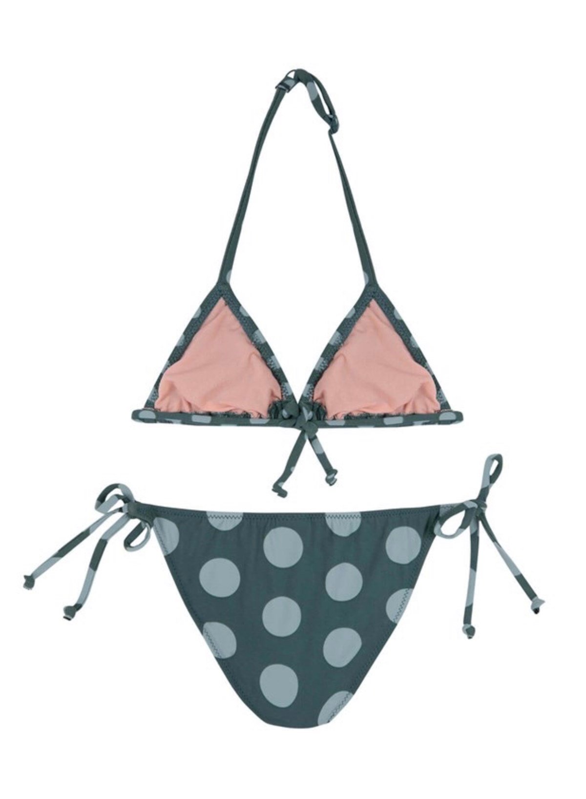 Peralina Alice / Yeşil Puantiyeli Çocuk Üçgen Bikini