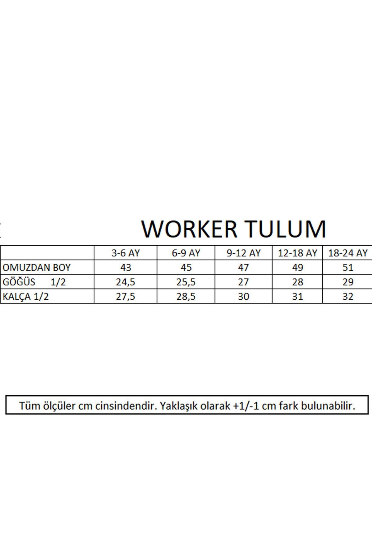 Worker Fitilli Bebek Tulum - Mint