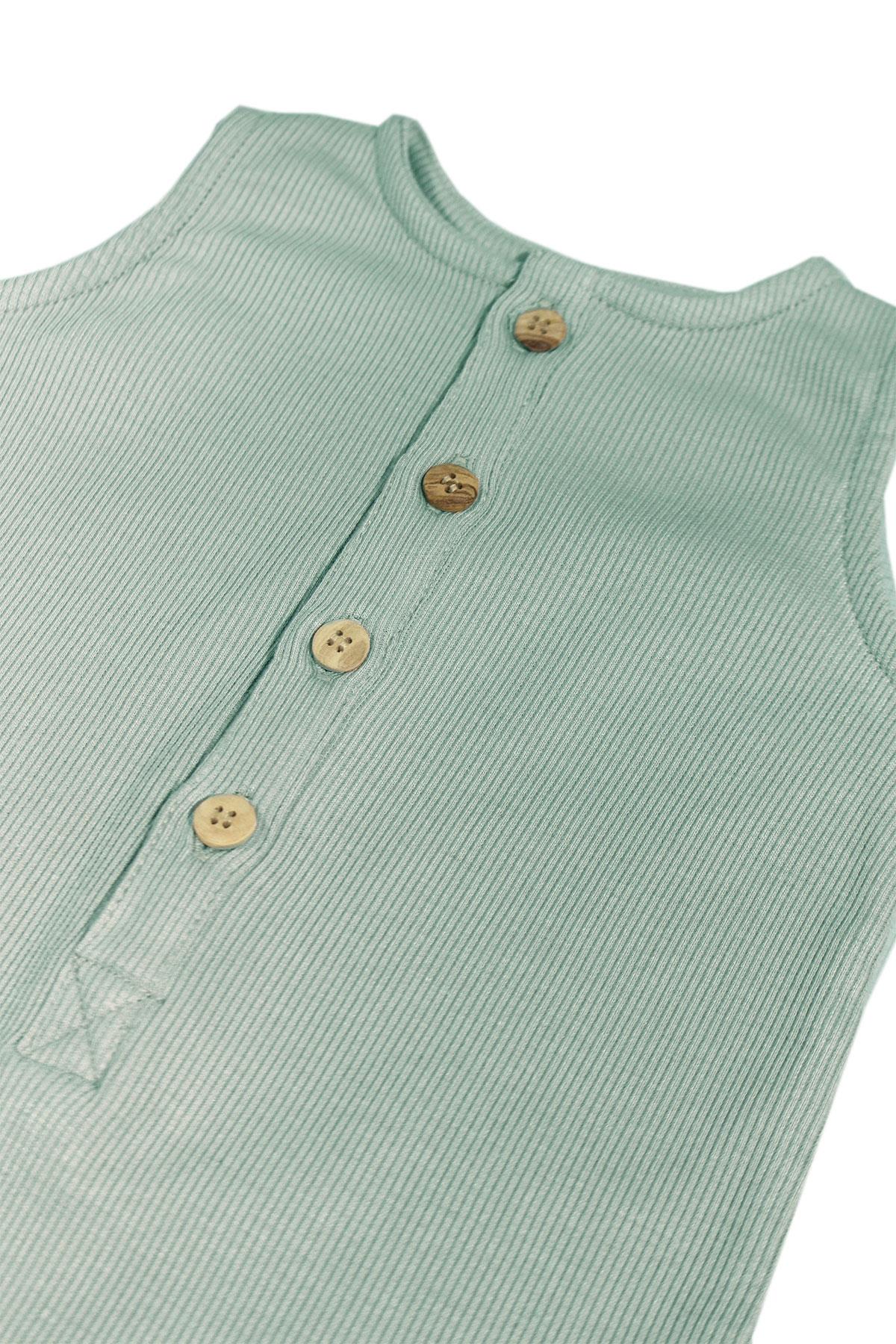 Worker Fitilli Bebek Tulum - Mint