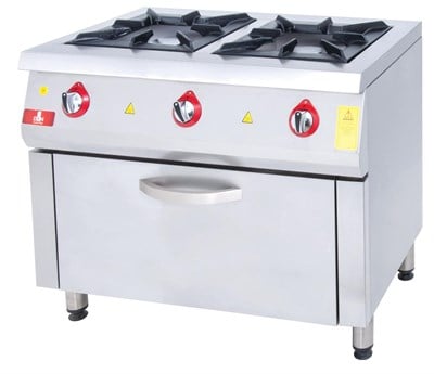 DRN 2 Lİ KUZİNE GAZLI VE LPG CE BELGELİ 2 OCAK 1 FIRIN GAZMER ONAYLI 100X60X85