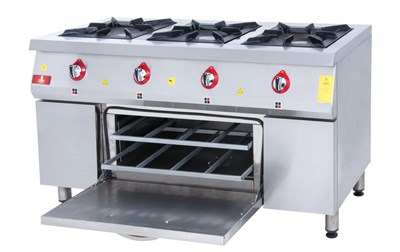 DRN 3 LÜ KUZİNE GAZLI VE LPG CE BELGELİ 3 OCAK 1 FIRIN GAZMER ONAYLI 150X60X85