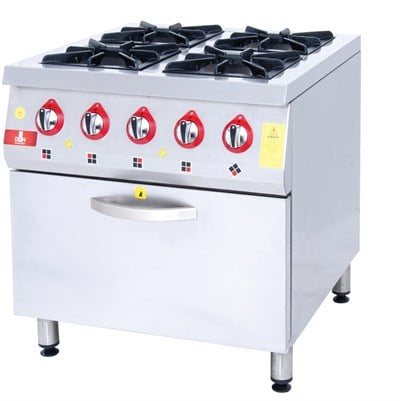DRN 4 LÜ KUZİNE GAZLI VE LPG CE BELGELİ 4 OCAK 1 FIRIN GAZMER ONAYLI 80X85X85