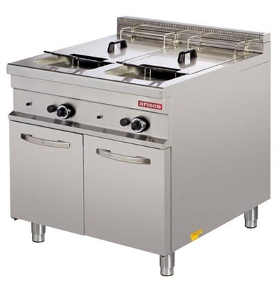 ARİSCO EF922 ELEKTRİKLİ FRİTÖZ 2X24 LT TAHLİYELİ DOLAPLI  90 LIK SERİ PROFESYONEL 
