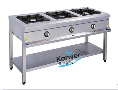 GÖRKEM 3 GÖZLÜ TABAN RAFLI SANAYİ OCAGI DOĞALGAZ CE BELGELİ GAZMER VE İĞDAŞ ONAYLI 