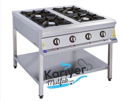 4 GÖZLÜ GAZLI CE BELGELİ TABAN RAFLI OCAK 100X100X85 GÖRKEM 