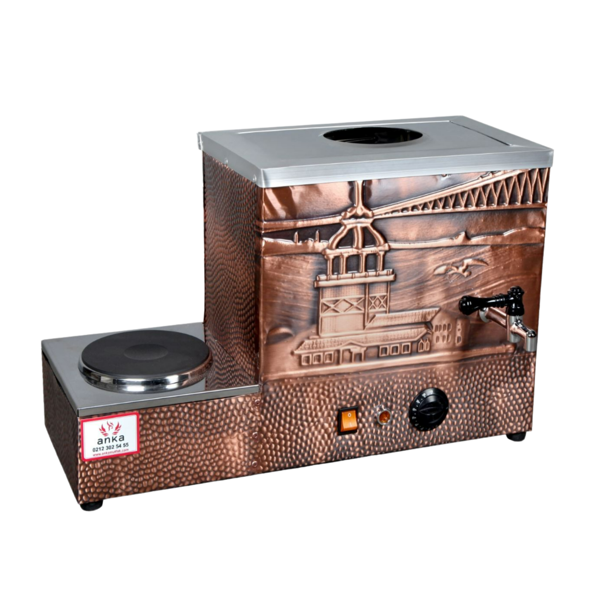 Anka Eko Bakır Çay Kazanı EBE1-PANKAAnka Eko Bakır Çay Kazanı EBE1-P1 Demlikli Çay KazanlarıAnka Eko Bakır Çay Kazanı EBE1-P