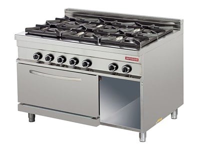 ARİSCO 6 OCAKLI GAZLI KUZİNE 2/1 GN ELEKTRİKLİ FIRIN CE BELGELİ GR932E