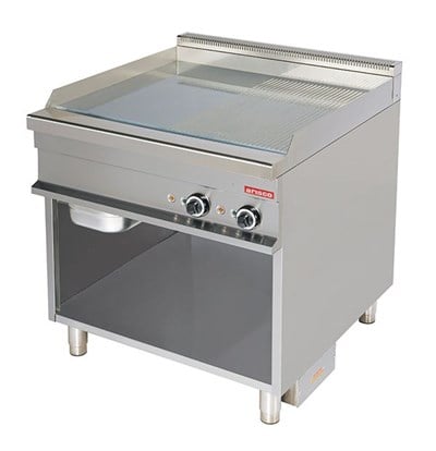 ARİSCO 80 LİK ELEKTRİKLİ IZGARA ALT AÇIK DOLAPLI PLEYT YARI DÜZ YARI OLUKLU YÜZEY EG921SG 