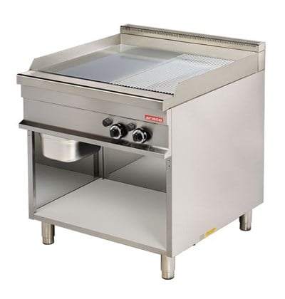 ARİSCO 80 LİK GAZLI IZGARA CE BELGELİ ALT AÇIK DOLAPLI PLEYT YARI OLUKLU YARI DÜZ YÜZEY GG921SG