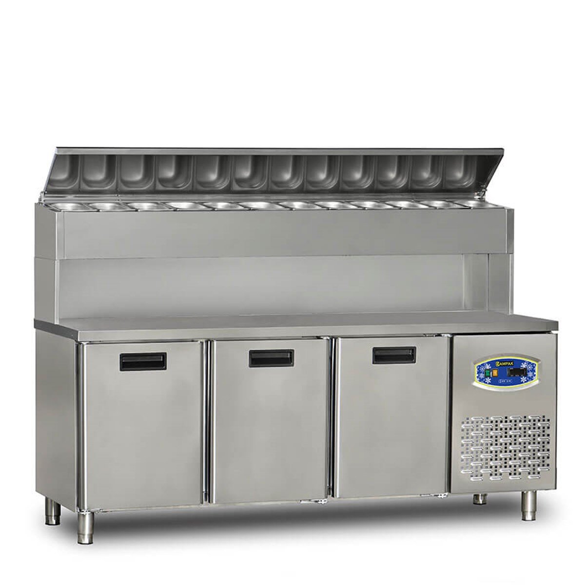 Dampak 3 Kapılı Pizza Hazırlık Buzolabı 200x70 Yüksek MonteliDAMPAK Dampak 3 Kapılı Pizza Hazırlık Buzdolabı 200x70 Yüksek MonteliPizza Hazırlık BuzdolaplarıDampak 3 Kapılı Pizza Hazırlık Buzdolabı 200x70 Yüksek Monteli