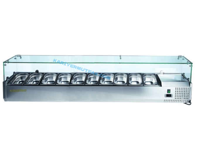 Ndustrio Camlı Soğutmalı Set Üstü Saladbar GN 1/4 10 Küvetli TTR-200-GCNDUSTRİONdustrio Camlı Soğutmalı Set Üstü Saladbar GN 1/4 10 Küvetli TTR-200-GCSet Üstü Saladbar ve Sushi DolaplarıNdustrio Camlı Soğutmalı Set Üstü Saladbar GN 1/4 10 Küvetli TTR-200-GC