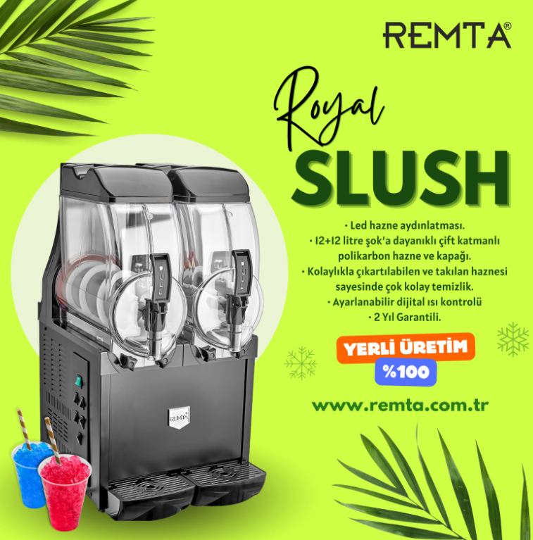 Remta Royal 24 Litre 2'li İce Slush Soğuk İçecek Makinesi ST42REMTARemta Royal 24 Litre 2'li İce Slush Soğuk İçecek Makinesi ST42Şerbet - Ayran MakineleriRemta Royal 24 Litre 2'li İce Slush Soğuk İçecek Makinesi ST42