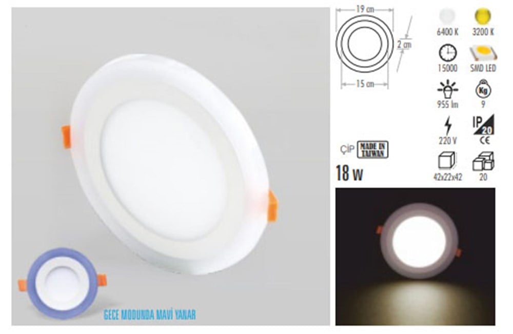 18W Okyanus Led Armatür