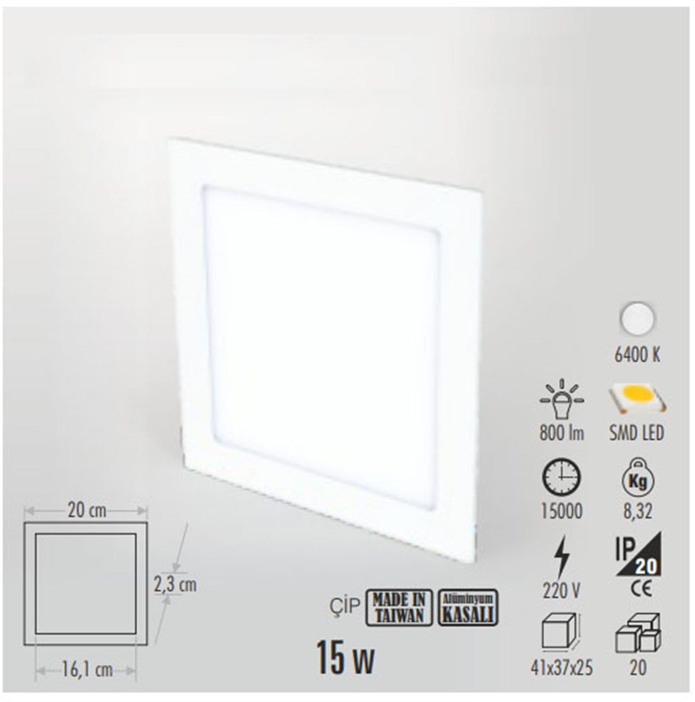 Panel Led Armatür kare 6