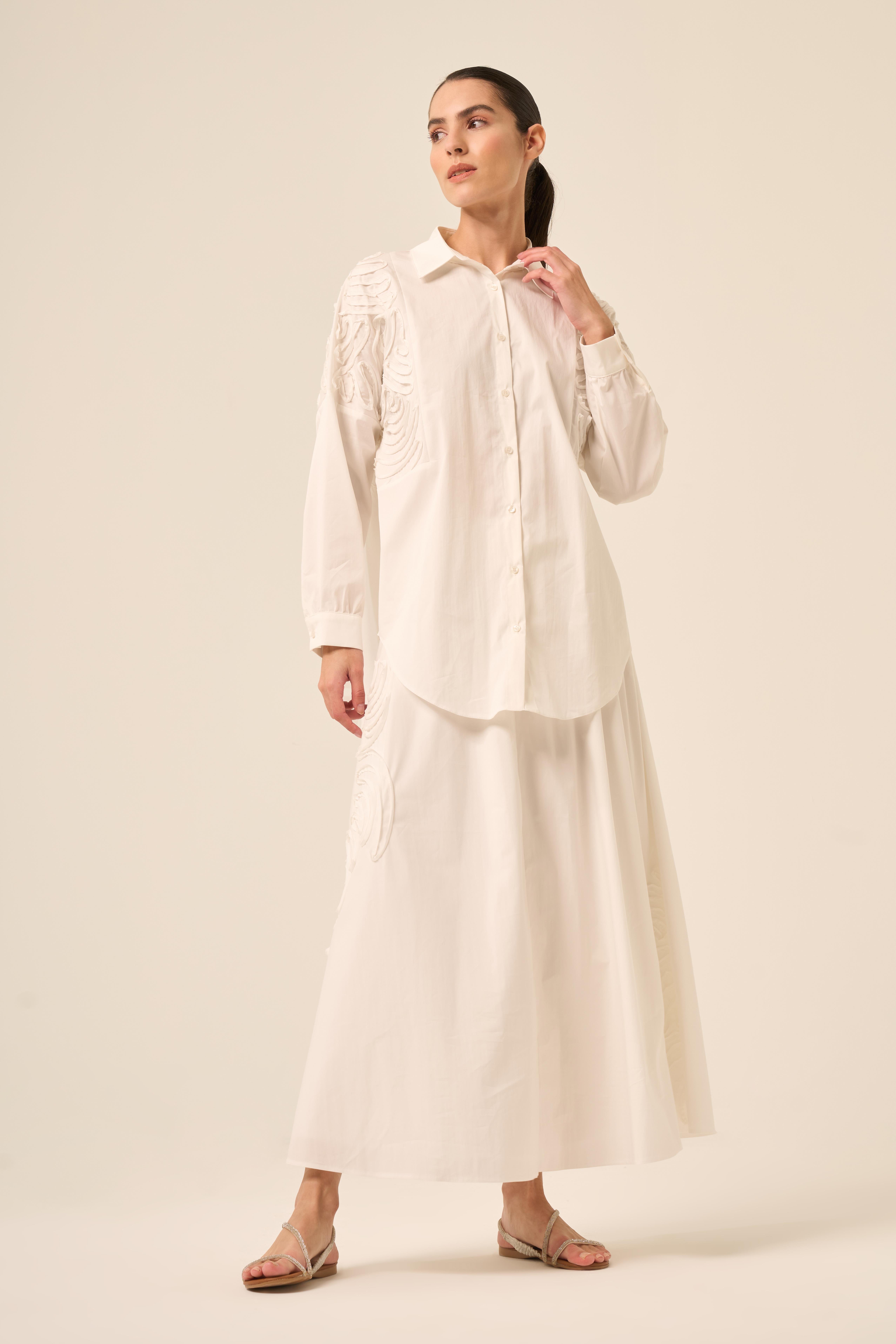 APLİKE DETAYLI PAPER TOUCH GÖMLEK