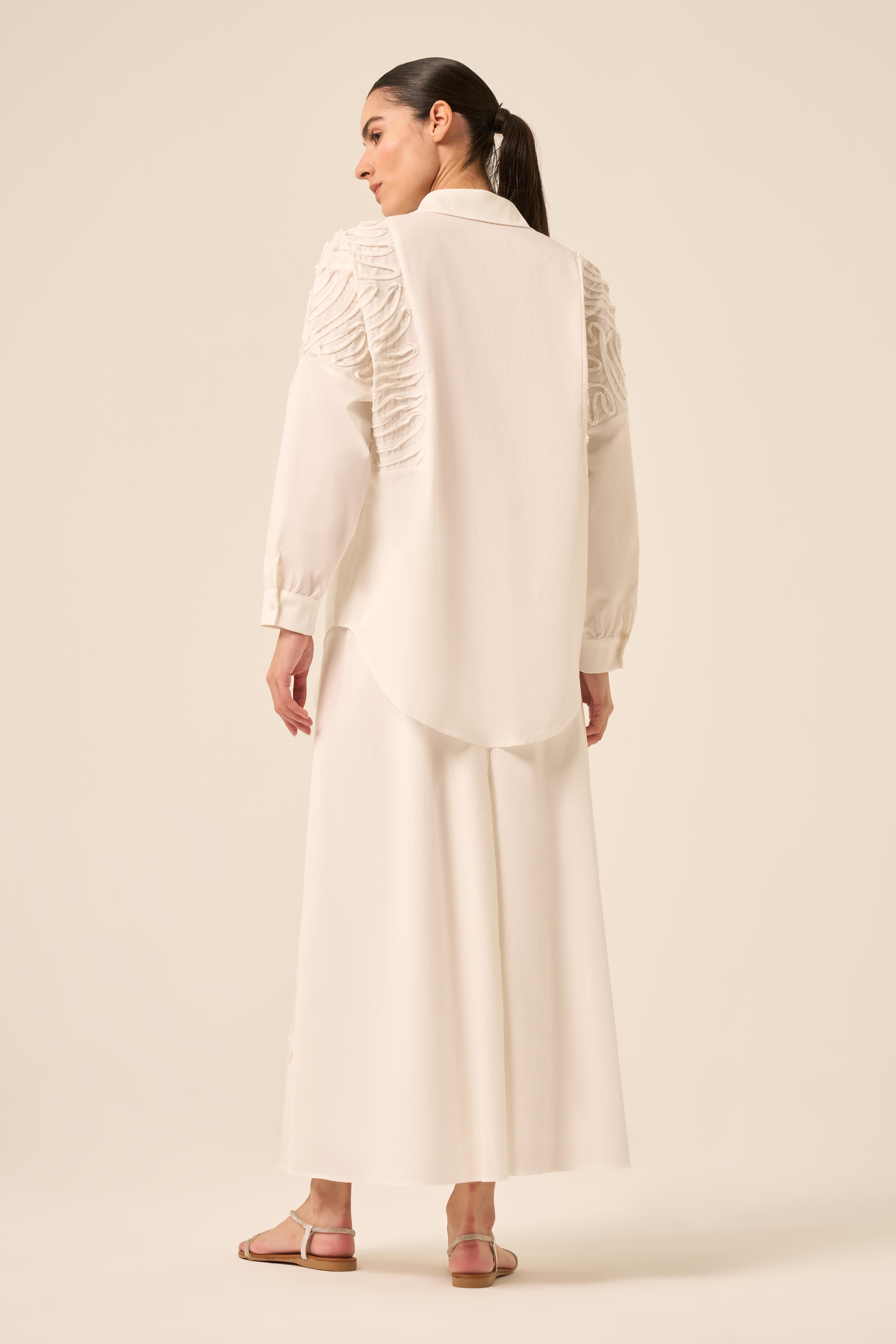 APLİKE DETAYLI PAPER TOUCH GÖMLEK