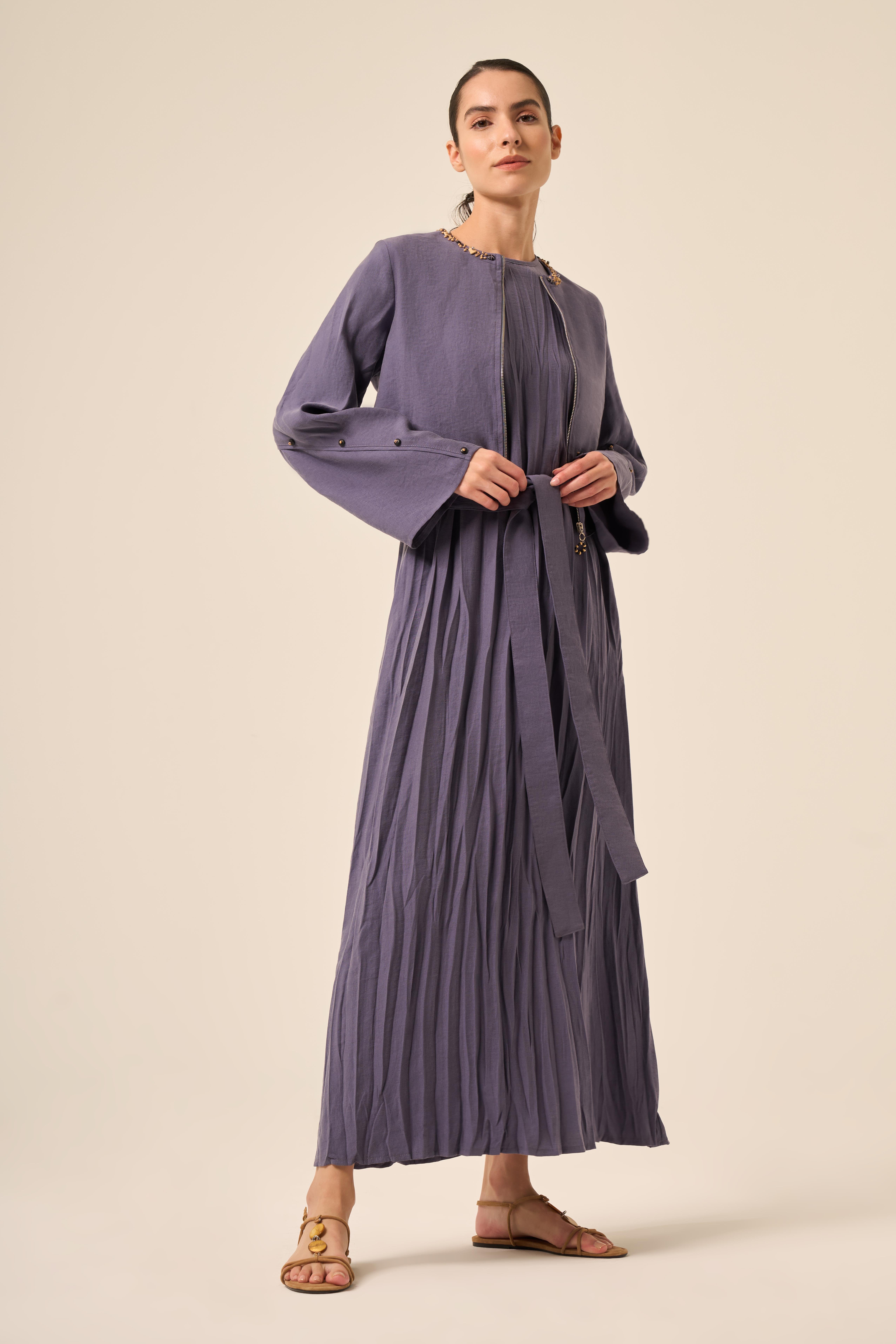 ARKASI ÇAPRAZ BAĞLAMALI BOLEROLU PASION ELBİSE