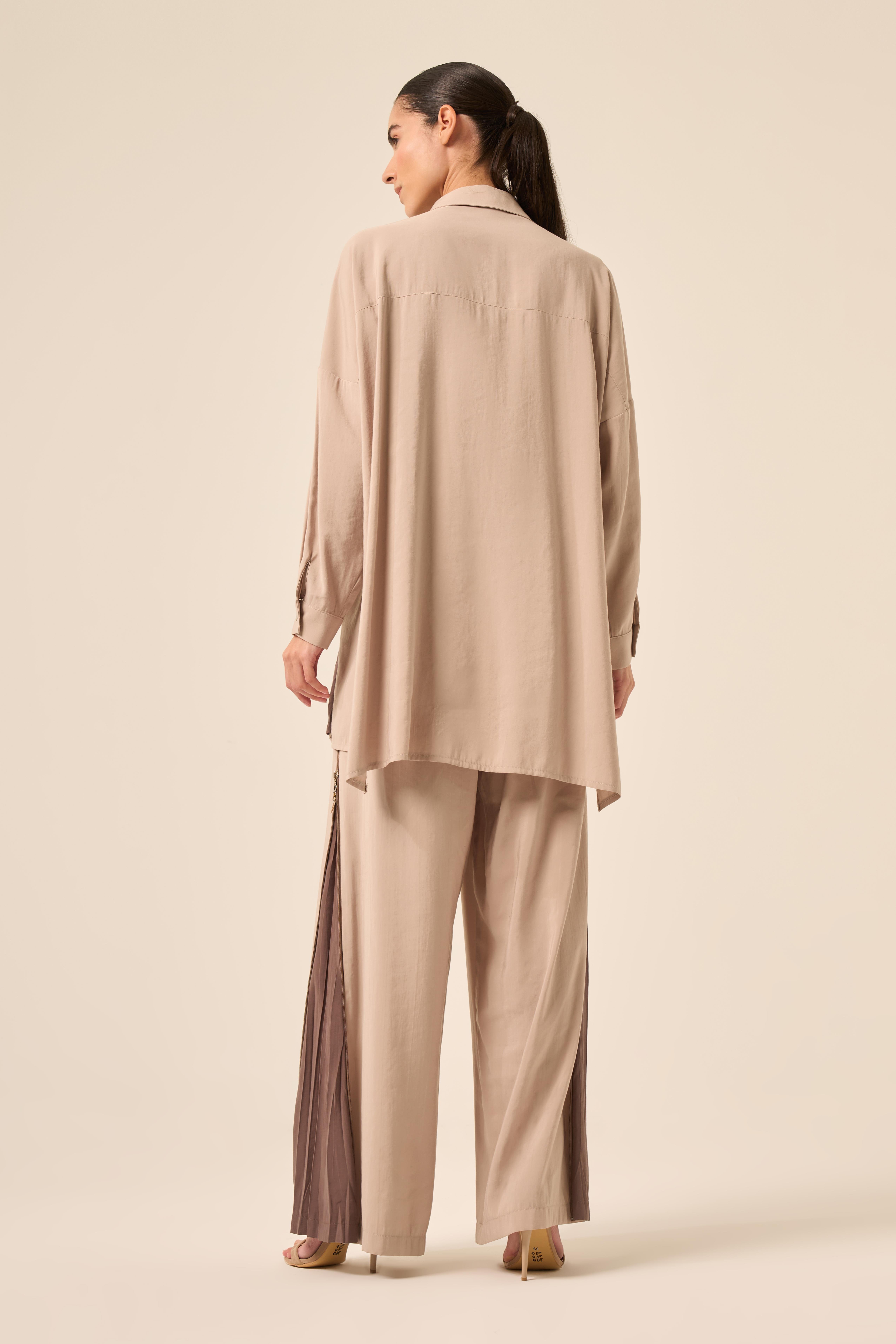 ÖN FERMUAR DETAYLI KOMBİN RENKLİ VERONA PANTOLONLU TAKIM