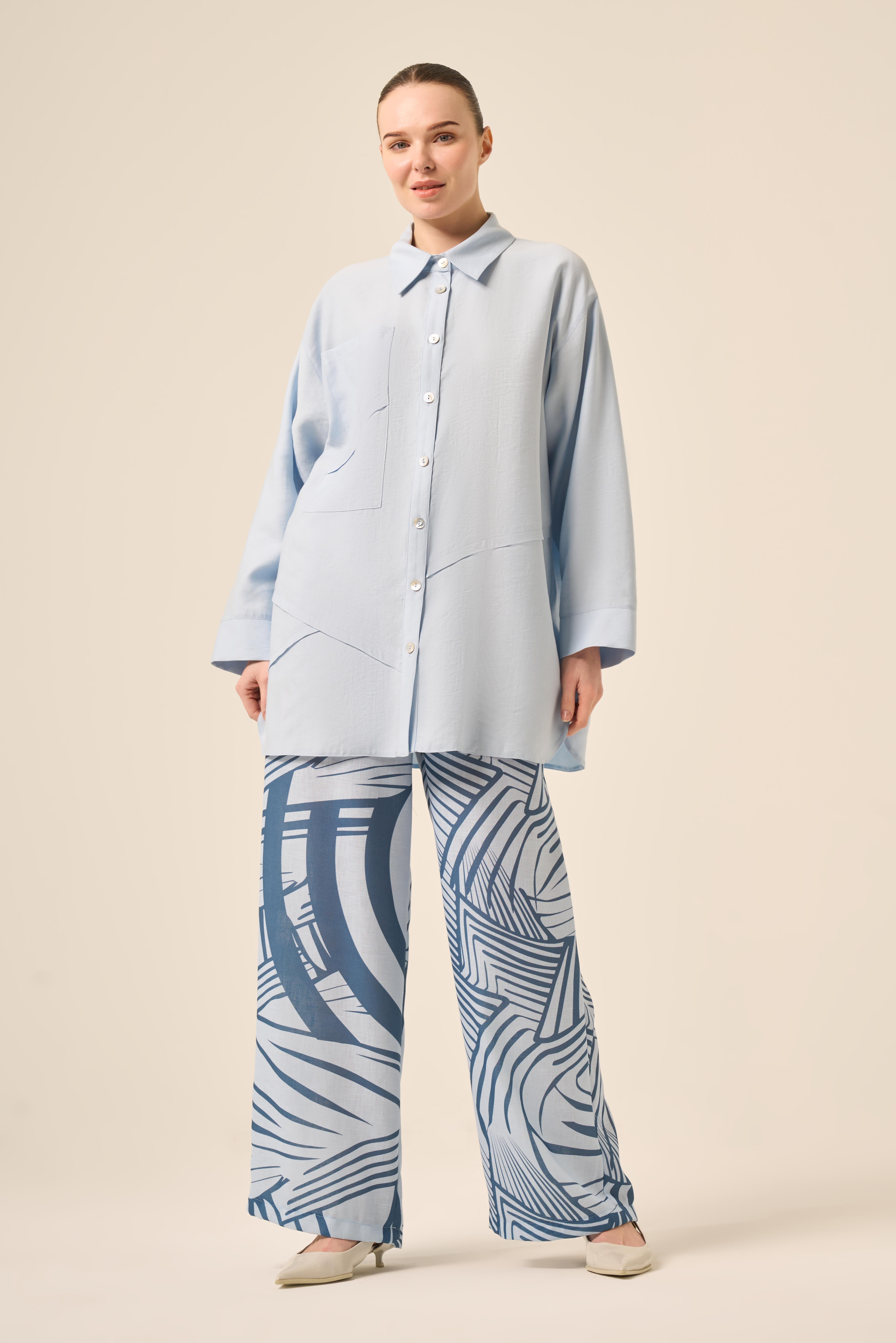 ÖNDEN DÜĞMELİ UZUN CEP DETAYLI PASION TUNIK