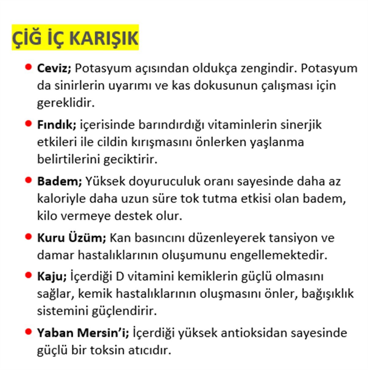 Çiğ İç Karışık 189 gr
