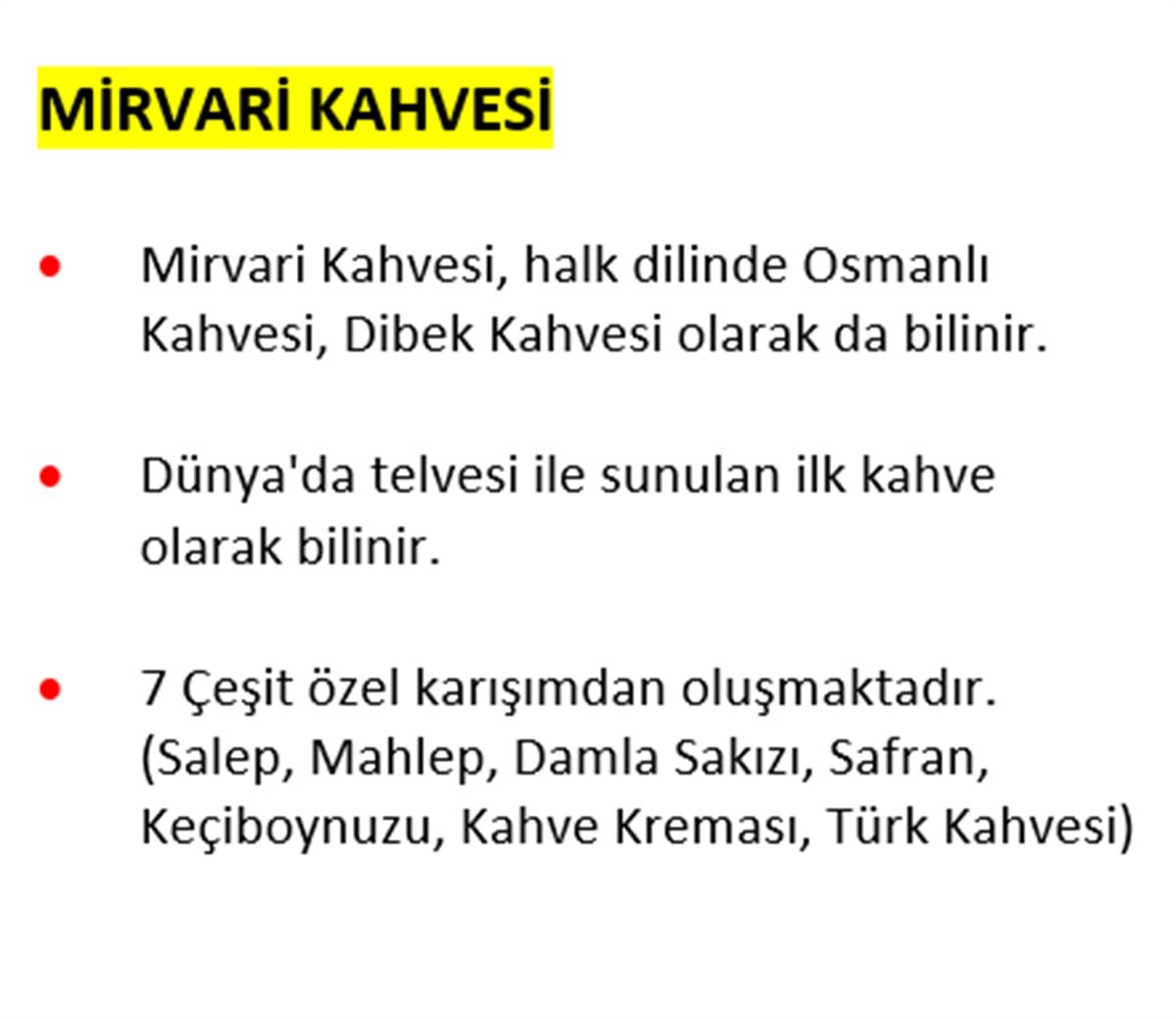 Mirvari Kahvesi 100 gr