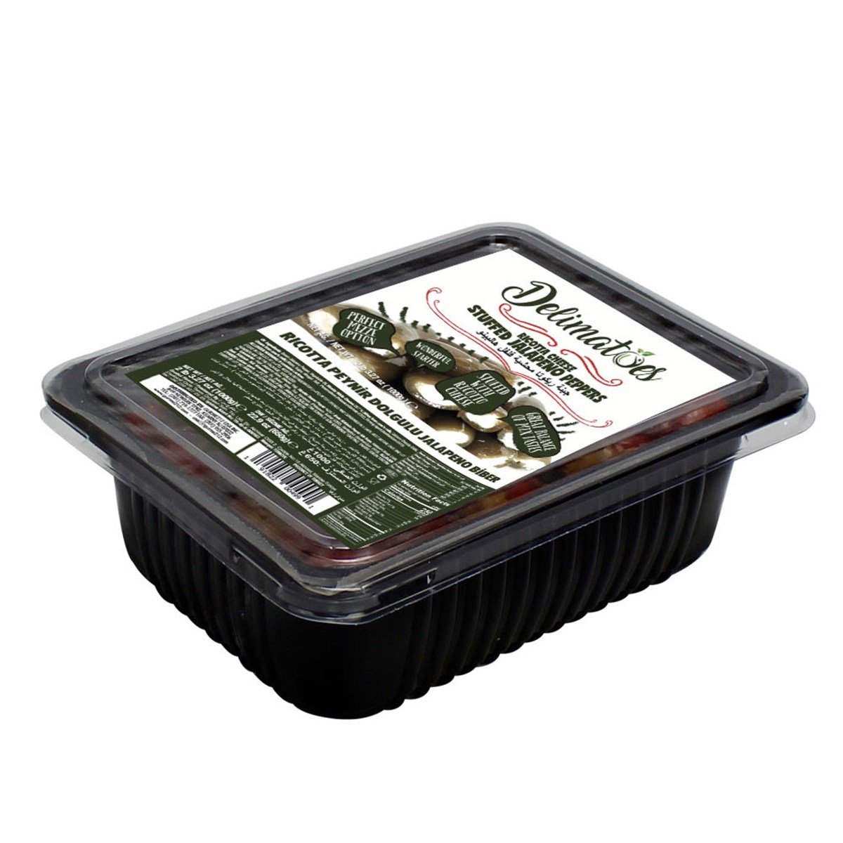 Delimatoes Ricotta peynir dolgulu yeşil jalopen biberi Yemeğe hazır