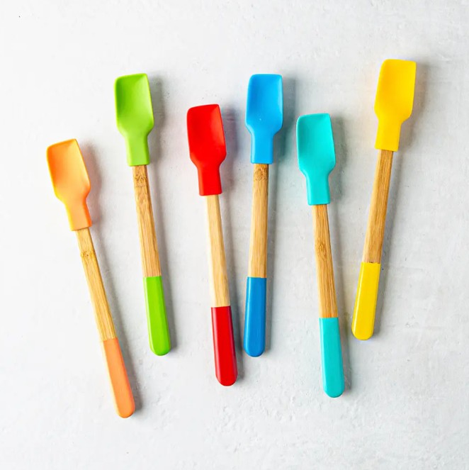 036-01-canlı renkli silikon mini spatula 21cm (36lı dısplay)