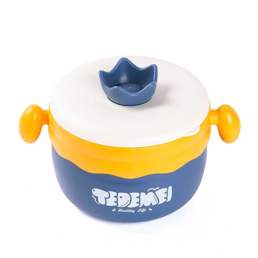 036-01-TEDEMEI MOR PASLANMAZ ÇELİK BABY YEMEK TAŞIMA KABI 400ML