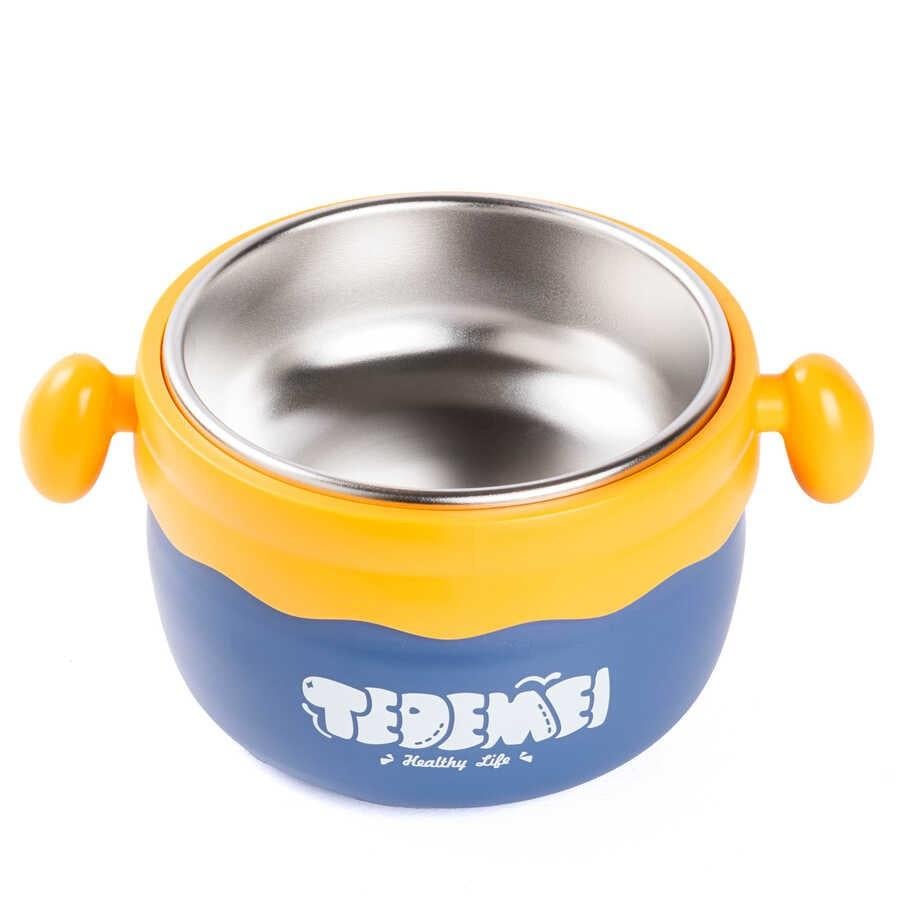 036-01-TEDEMEI MOR PASLANMAZ ÇELİK BABY YEMEK TAŞIMA KABI 400ML