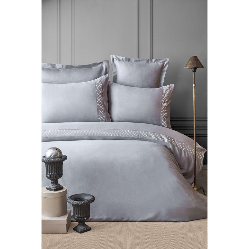 Apricitas Home Hera Çift Kişilik Bambu Nakışlı Nevresim Takımı - Gray