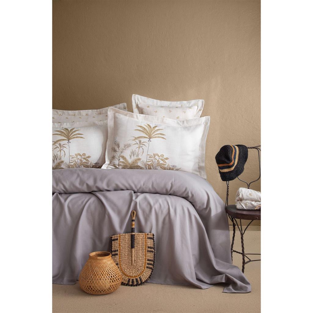Apricitas Home Noble Bambu Çift Kişilik Pike Takımı - Gri