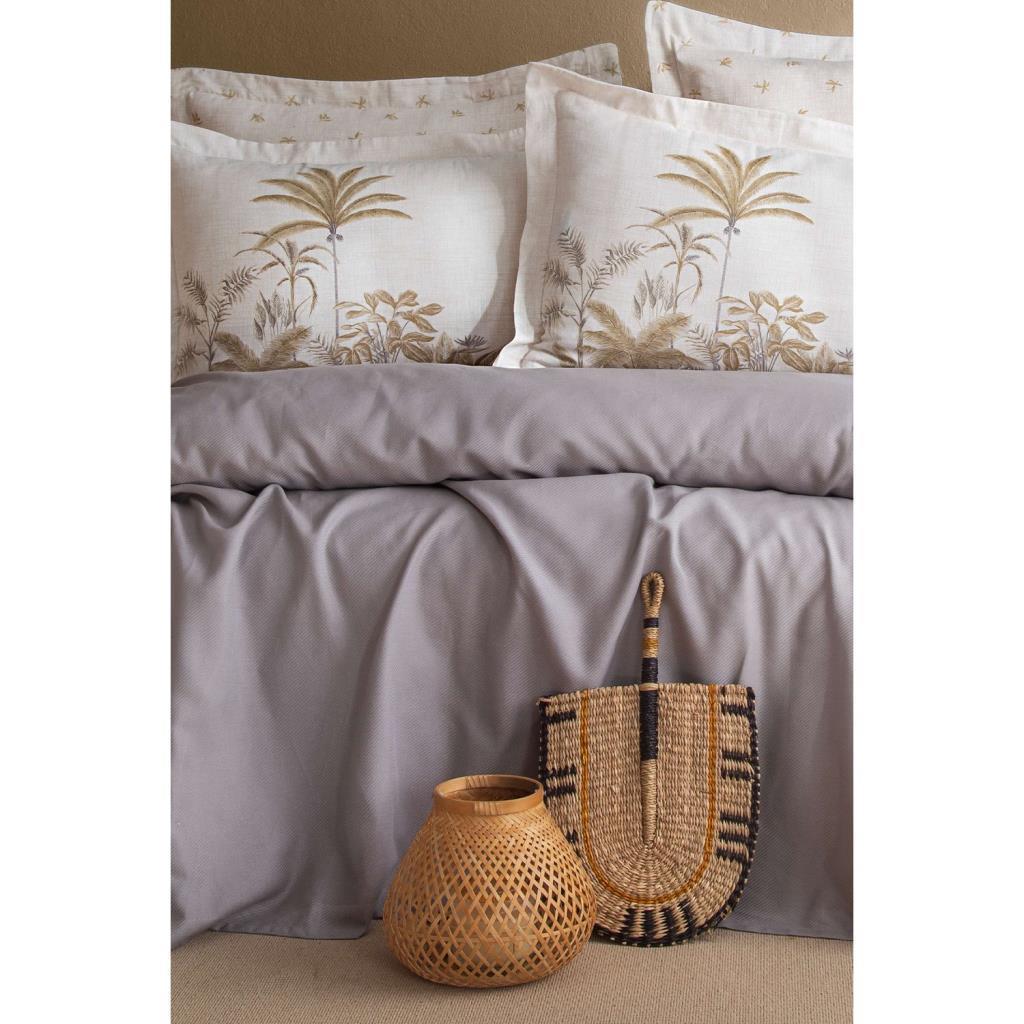 Apricitas Home Noble Bambu Çift Kişilik Pike Takımı - Gri