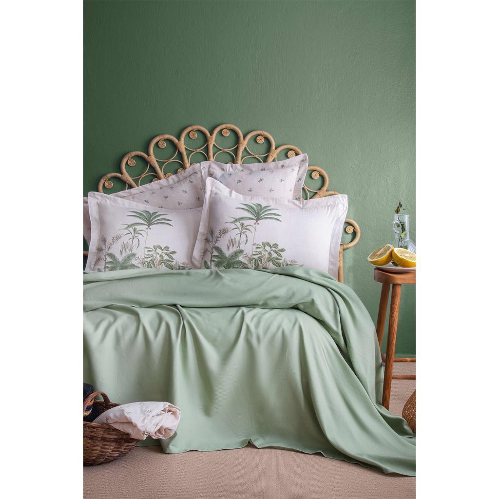 Apricitas Home Noble Bambu Çift Kişilik Pike Takımı - Adaçayı