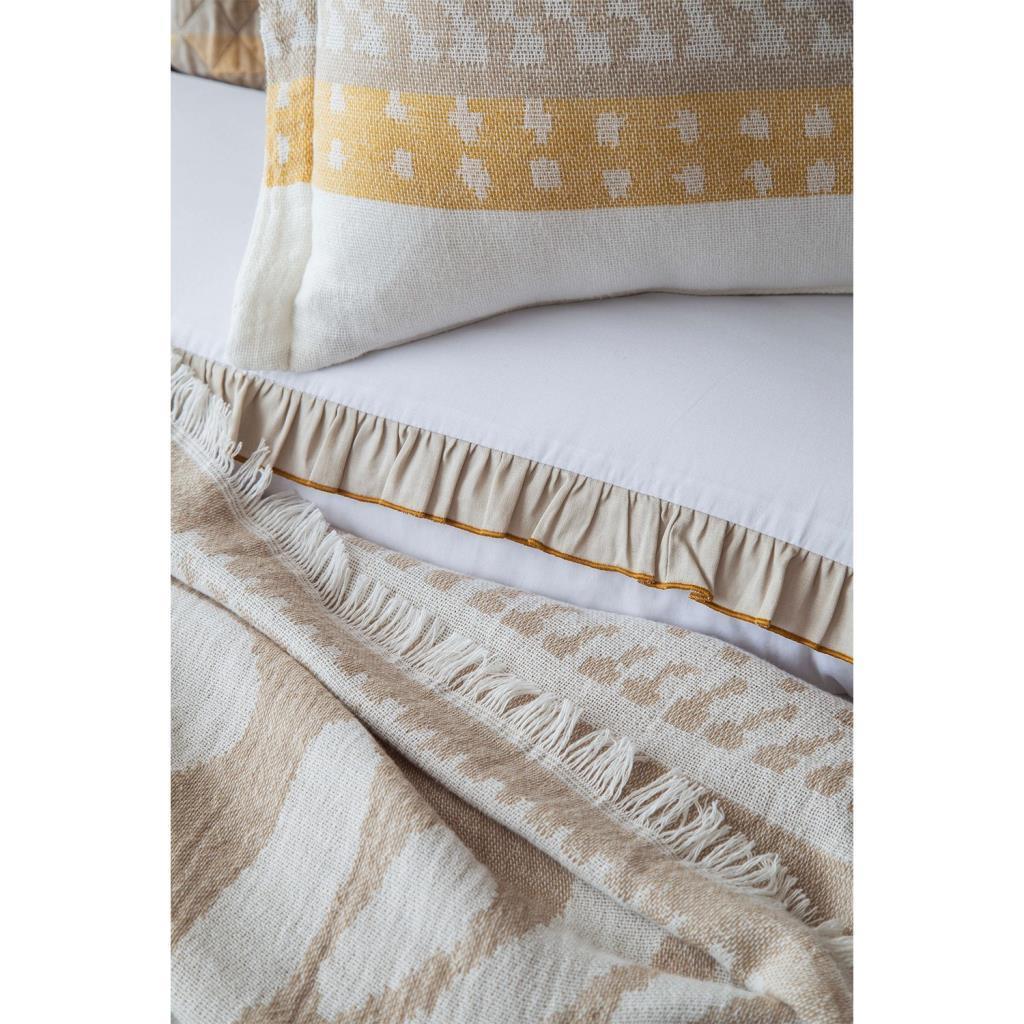 Apricitas Home Zest Çift Kişilik Pamuk Yatak Örtülü Set - Bej
