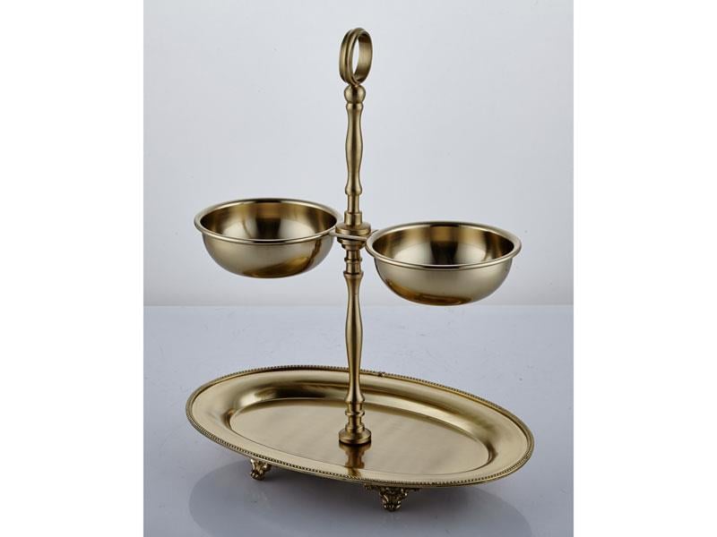 BLACK PEARL SADE ALTI YUVARLAK GOLD 2Lİ SUNUMLUK 25X11X31 CM
