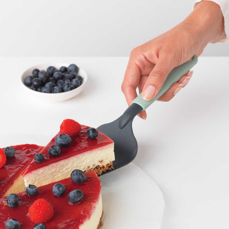 Brabanti Tasty Jade Green Üçgen Spatula / Cake Server plus Cutting Edge