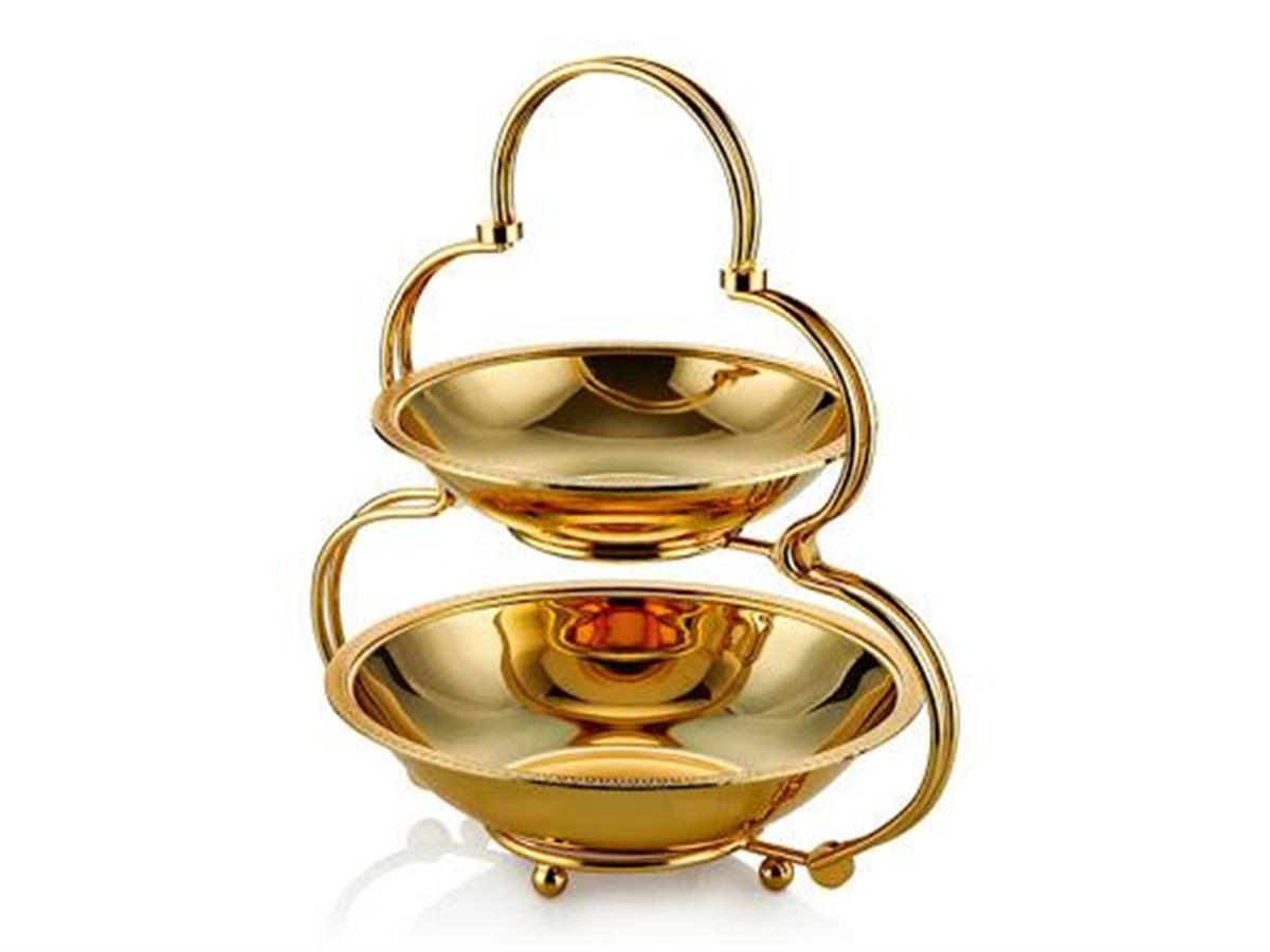 Cemile 2 Katlı Stantlı Gold Kase