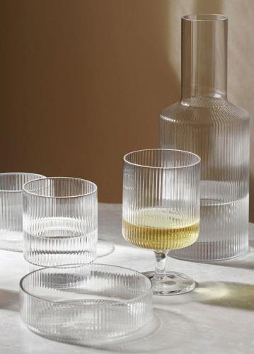 Çizgili Cam Kadeh 250 ml