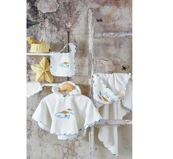 Ecocotton Dodo 4'lü Bebek Panço Seti %100 Organik Pamuk Nakışlı Beyaz 0-1 Yaş