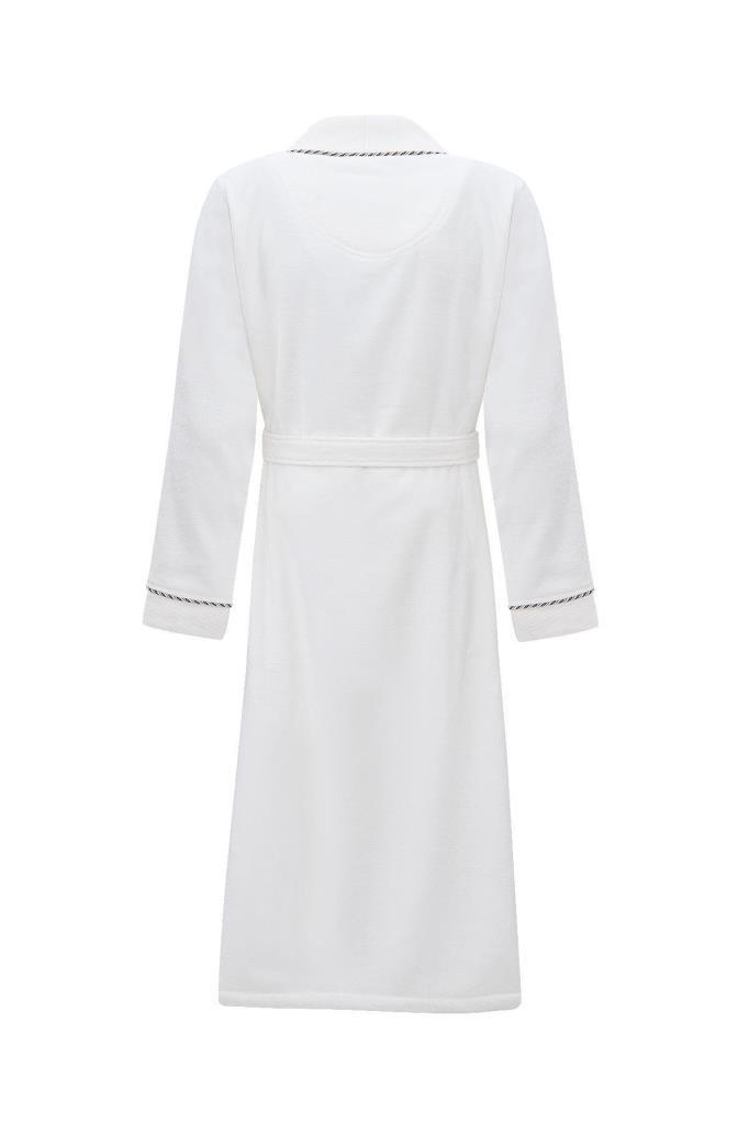 Ecocotton Ella Erkek Bornoz %100 Organik Pamuk Nakışlı Krem - L