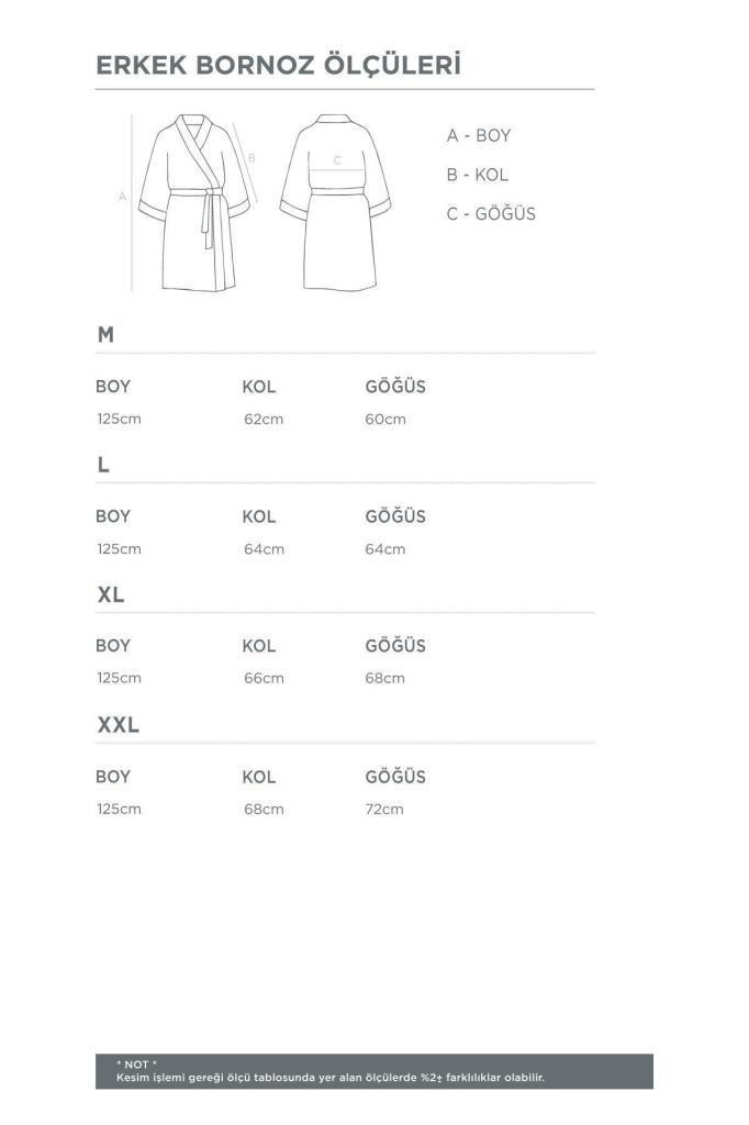 Ecocotton Ella Erkek Bornoz %100 Organik Pamuk Nakışlı Krem - L