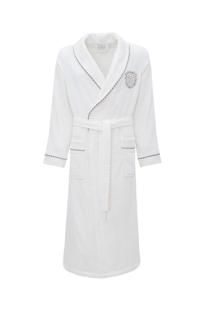 Ecocotton Ella Erkek Bornoz %100 Organik Pamuk Nakışlı Krem - L