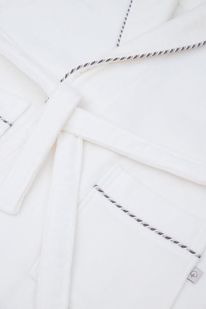Ecocotton Ella Erkek Bornoz %100 Organik Pamuk Nakışlı Krem - L