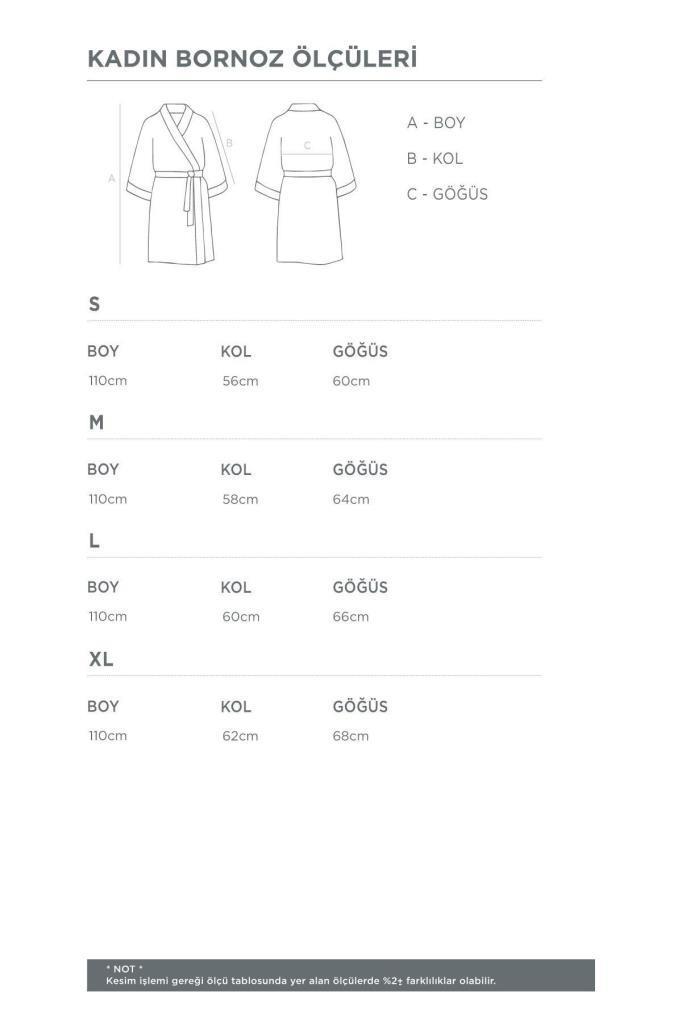 Ecocotton Maia Kadın Bornoz %100 Organik Pamuk Inject Pudra - XL